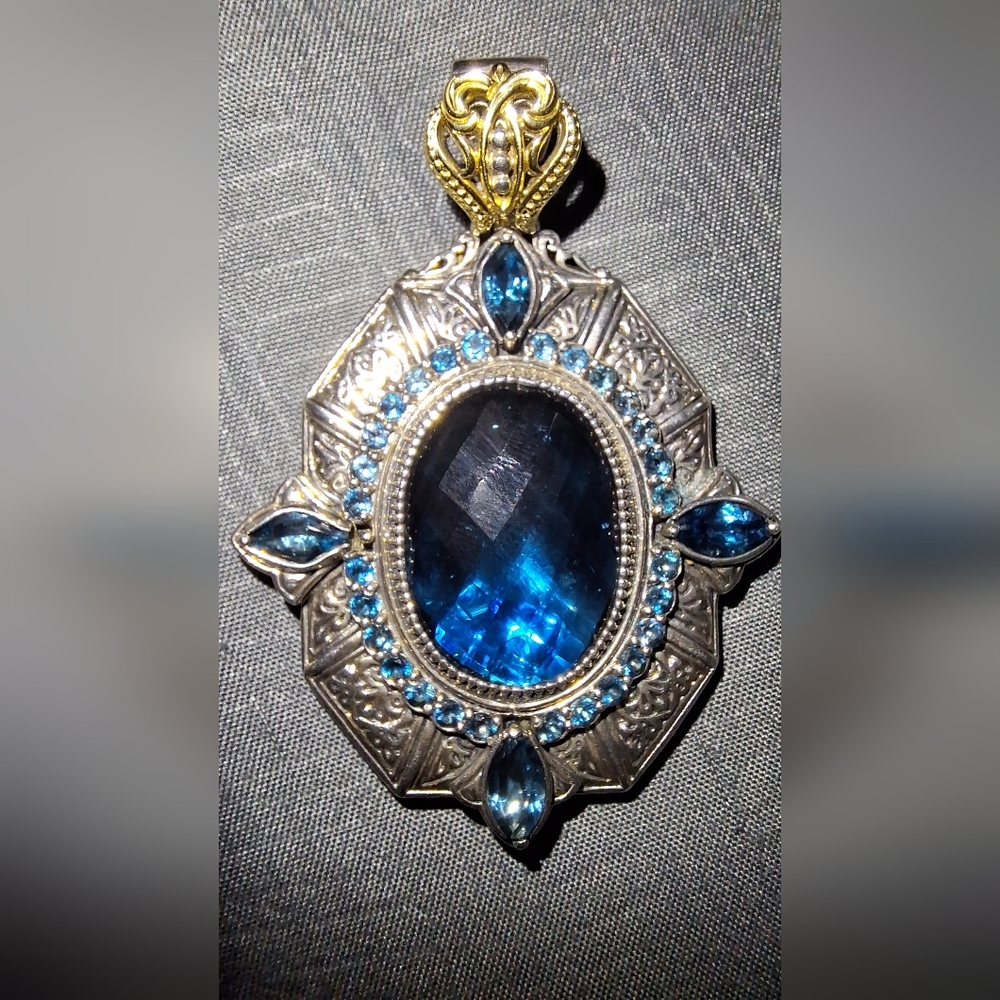 Konstantino 18k gold, sterling silver, topaz pendant.